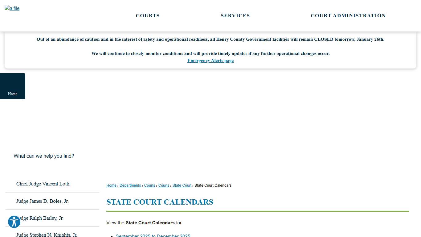 State Court Calendars Henry County, GA - Official Website